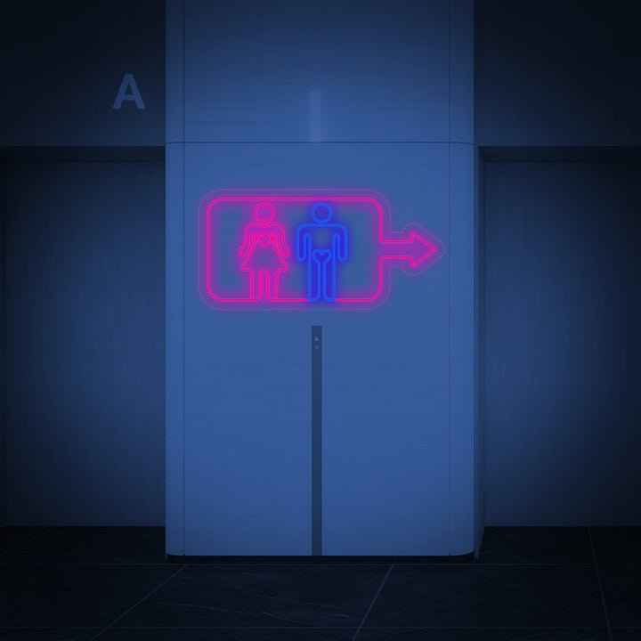"Uomini Donne Bagno Parete Lavatoio" Insegna al neon