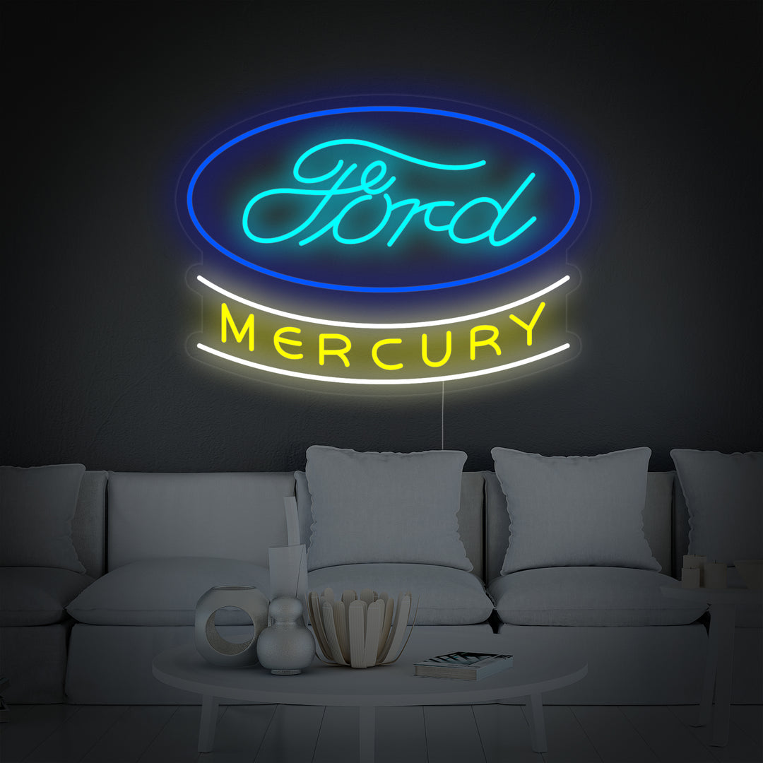 "Mercury, Logo dell'auto" Insegna al neon