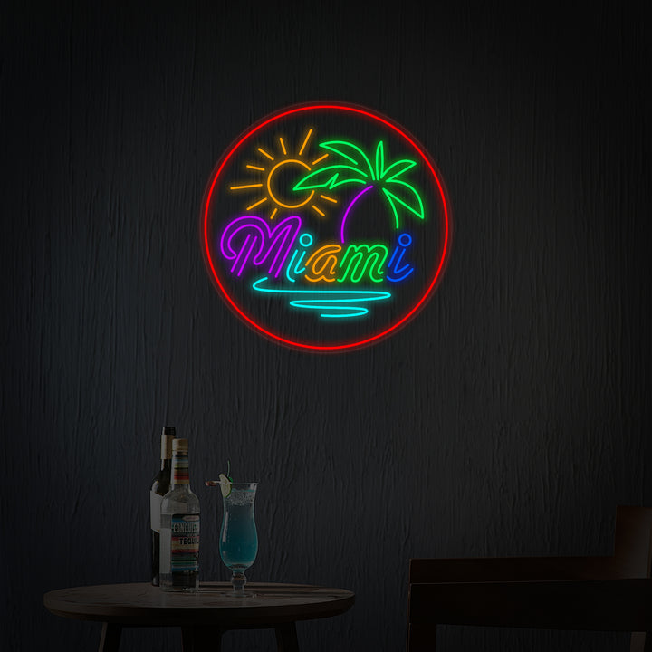 "Miami Bar Sulla Spiaggia In Florida" Insegna al neon