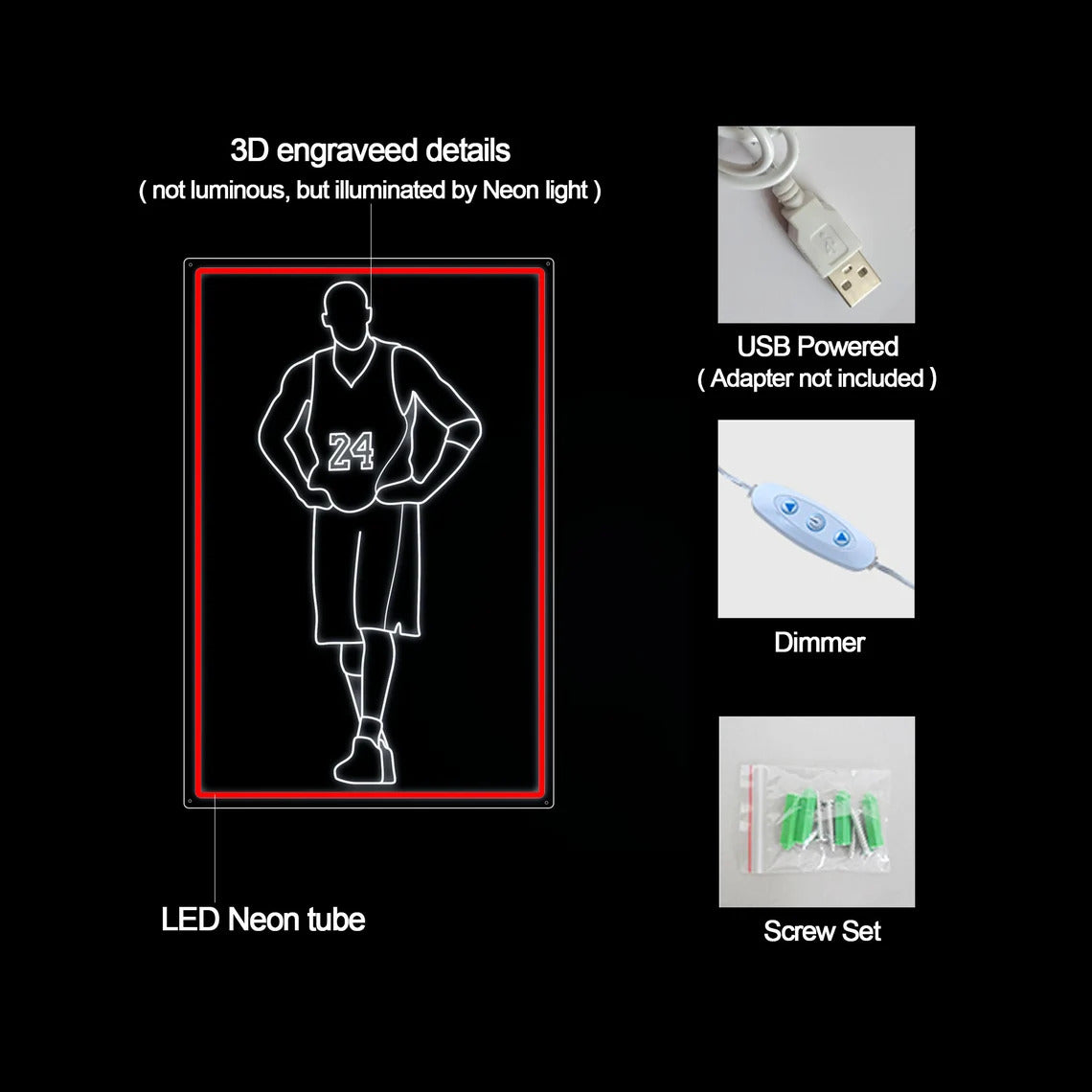 "Illusion Hand Eye" Mini insegna al neon