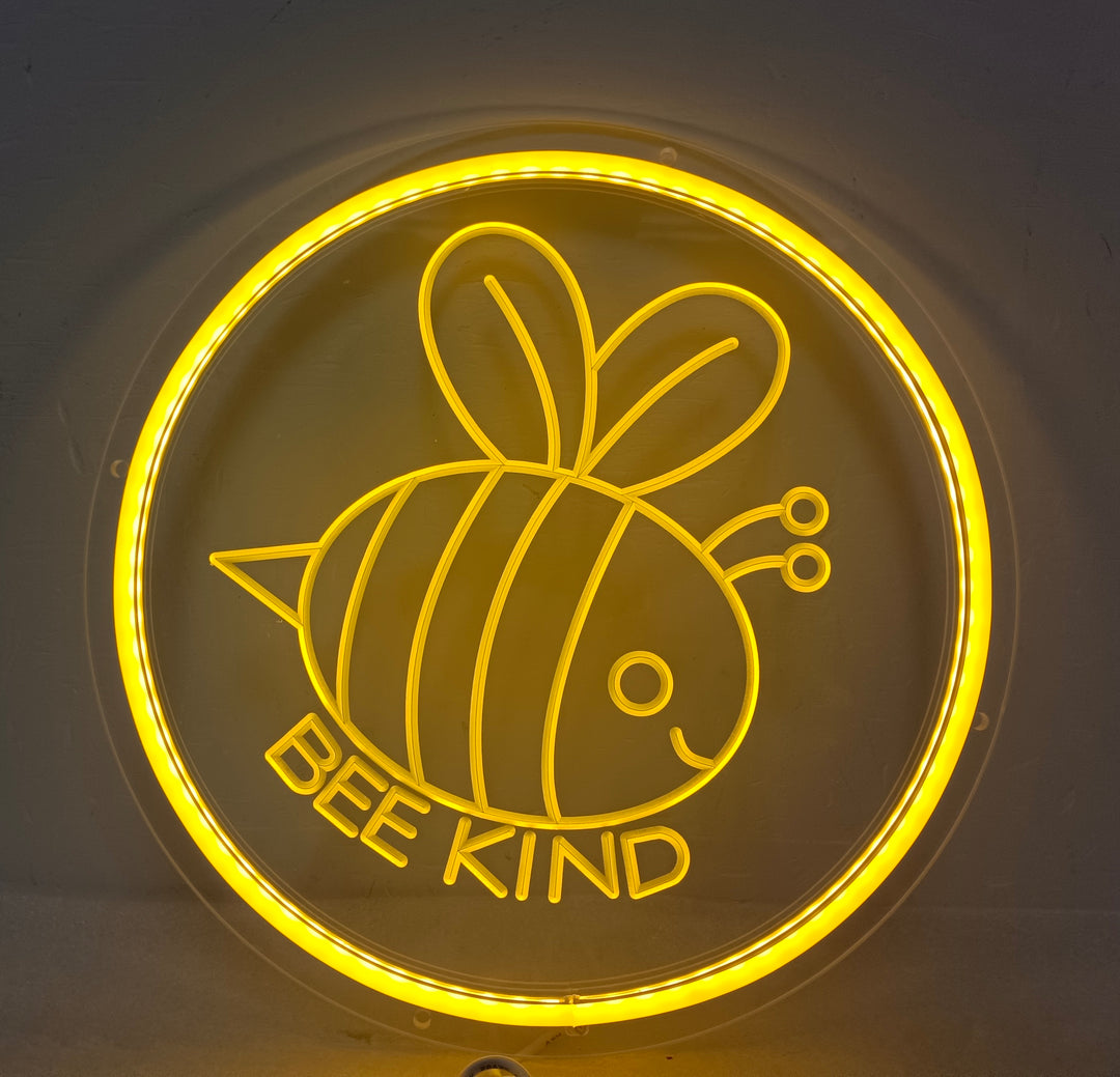 "Cute Bee Be Kind" Mini insegna al neon