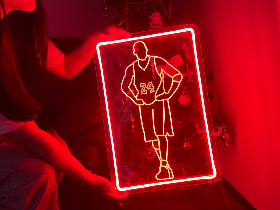 "Giocatore Di Pallacanestro 24" Insegna al neon In Miniatura