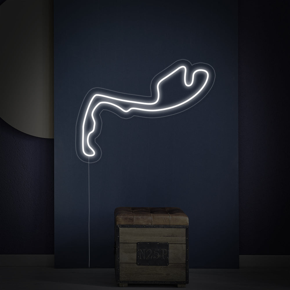 Insegna neon LED circuito F1 Monaco bianco minimalista