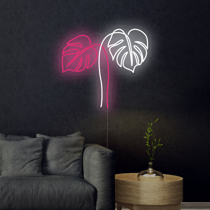 "Foglie Di Monstera" Insegna al neon