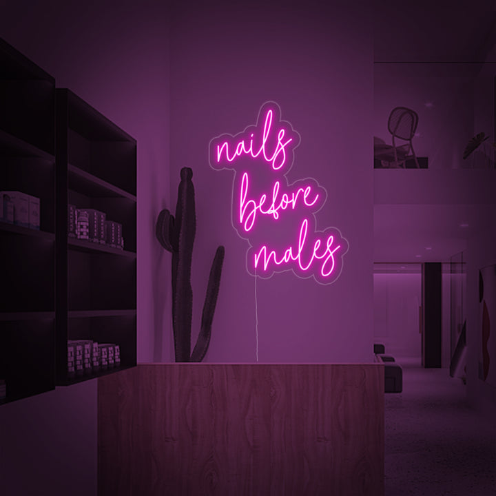 "Nails Before Males" Insegna al neon
