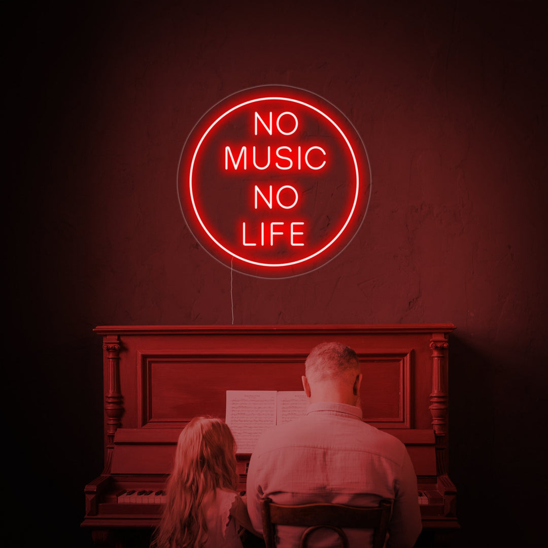 "No Music No Life" Insegna al neon