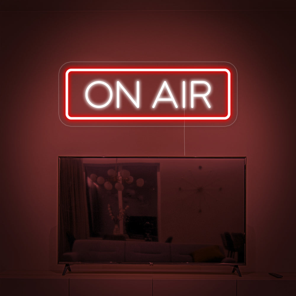 Insegna al neon LED rossa “ON AIR” per studio di registrazione o streaming
