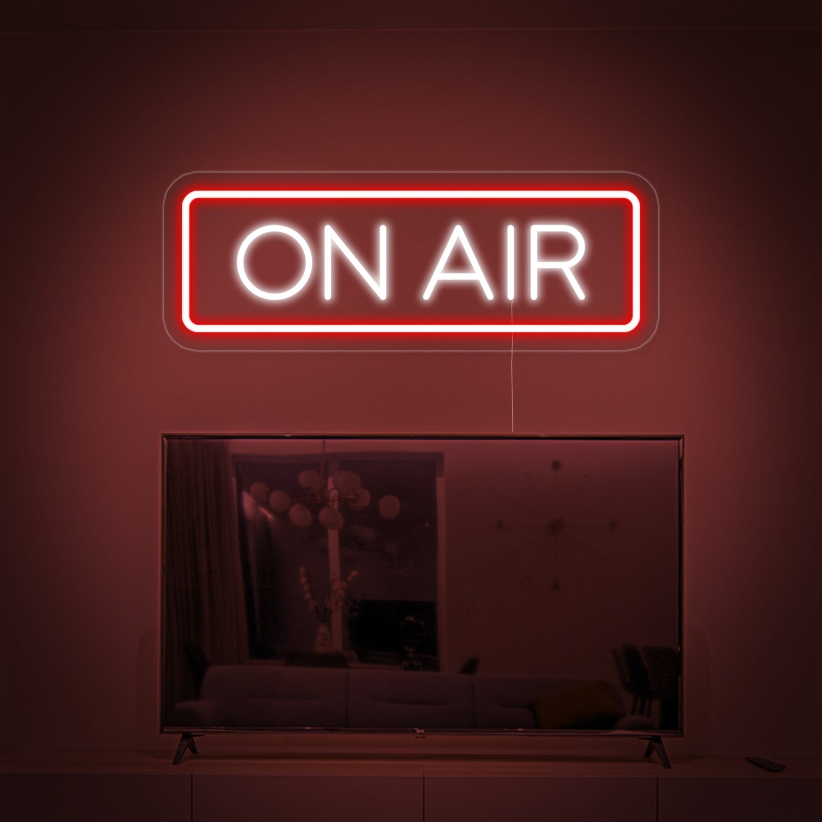 Insegna al neon LED rossa “ON AIR” per studio di registrazione o streaming