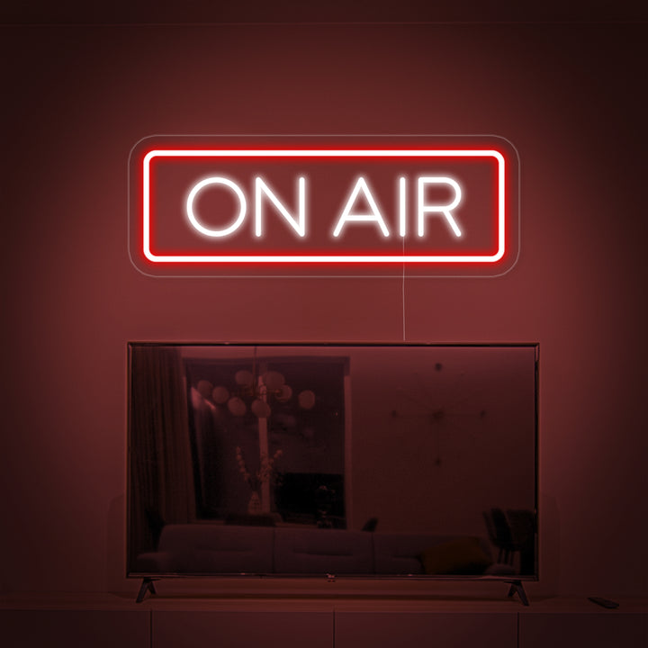 Insegna al neon LED rossa “ON AIR” per studio di registrazione o streaming