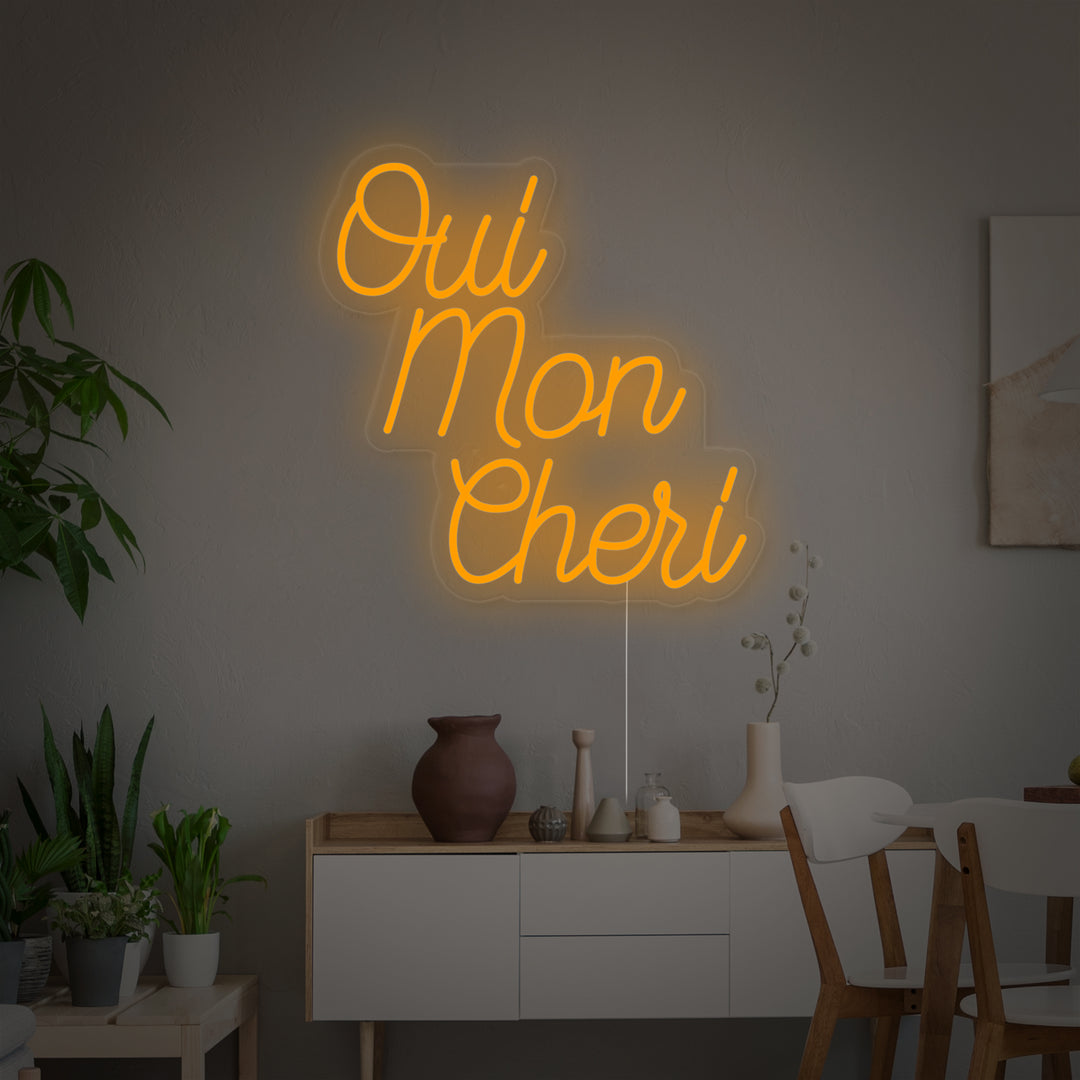 "Oui Mon Cheri French Oh Sweety" Insegna al neon