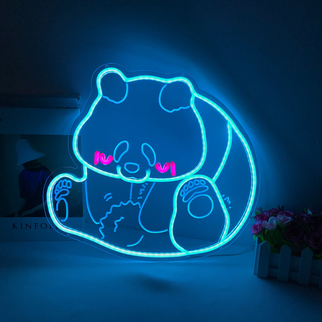 "Panda, Cartone animato" Mini Insegna al neon