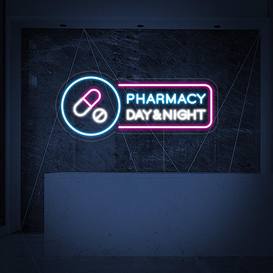 "Pharmacy Day Night" Insegna al neon