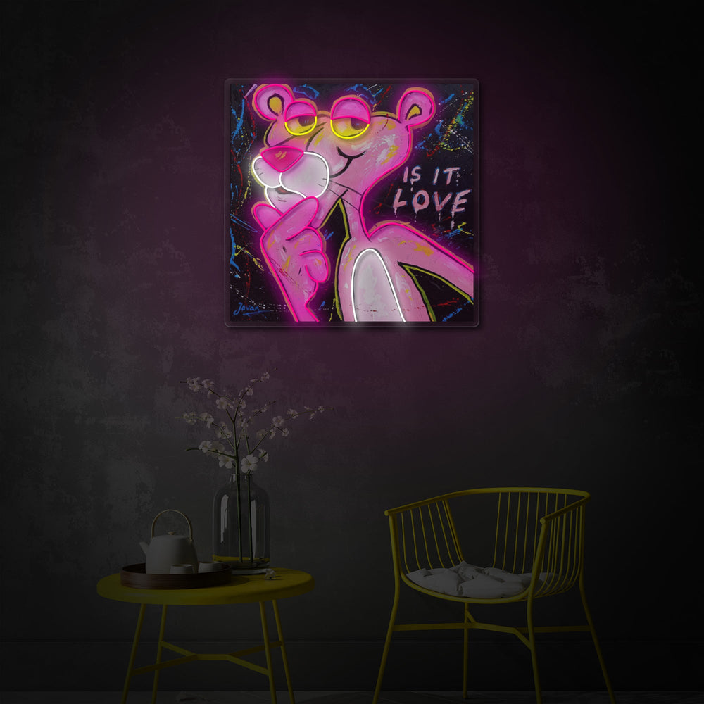 Insegna neon LED Pantera Rosa cartoon