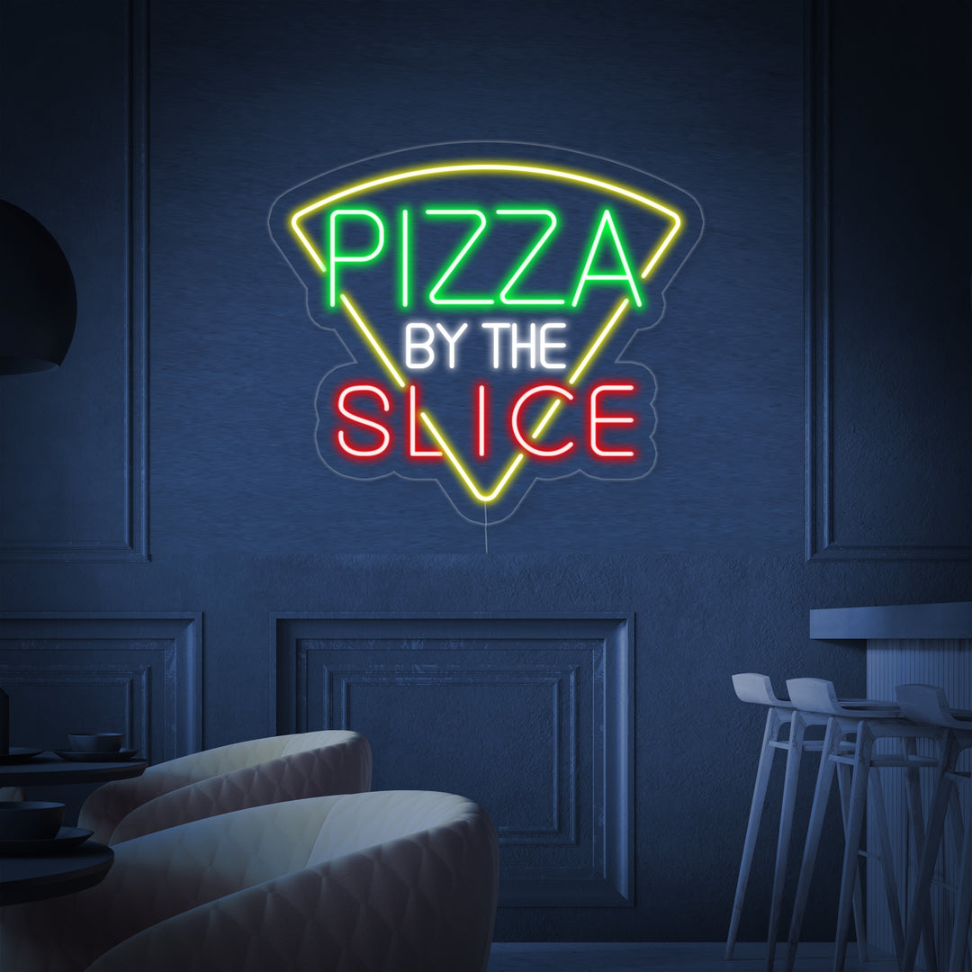 "Pizza By The Slice" Insegna al neon
