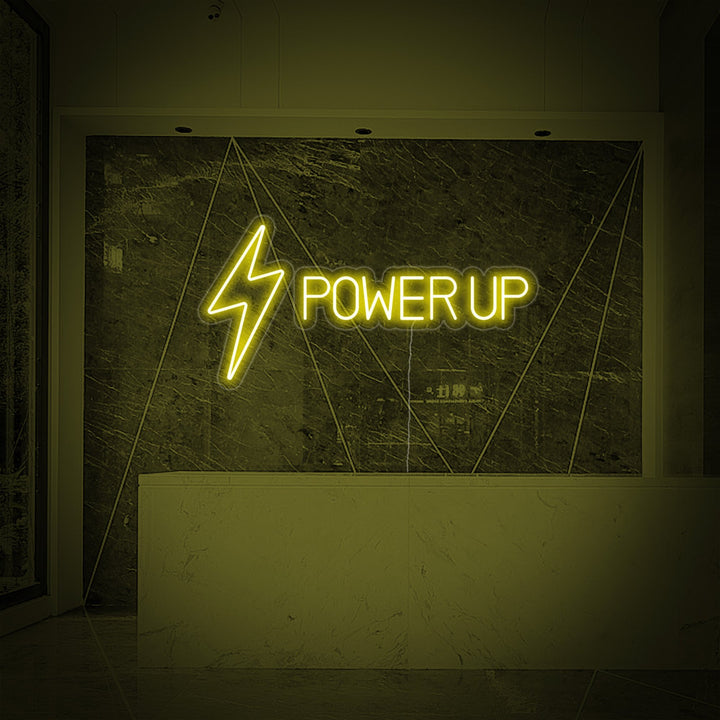 "Power Up, Arredamento Palestra, Citazioni Palestra, Citazioni Fitness, Citazioni Allenamento" Insegna al neon