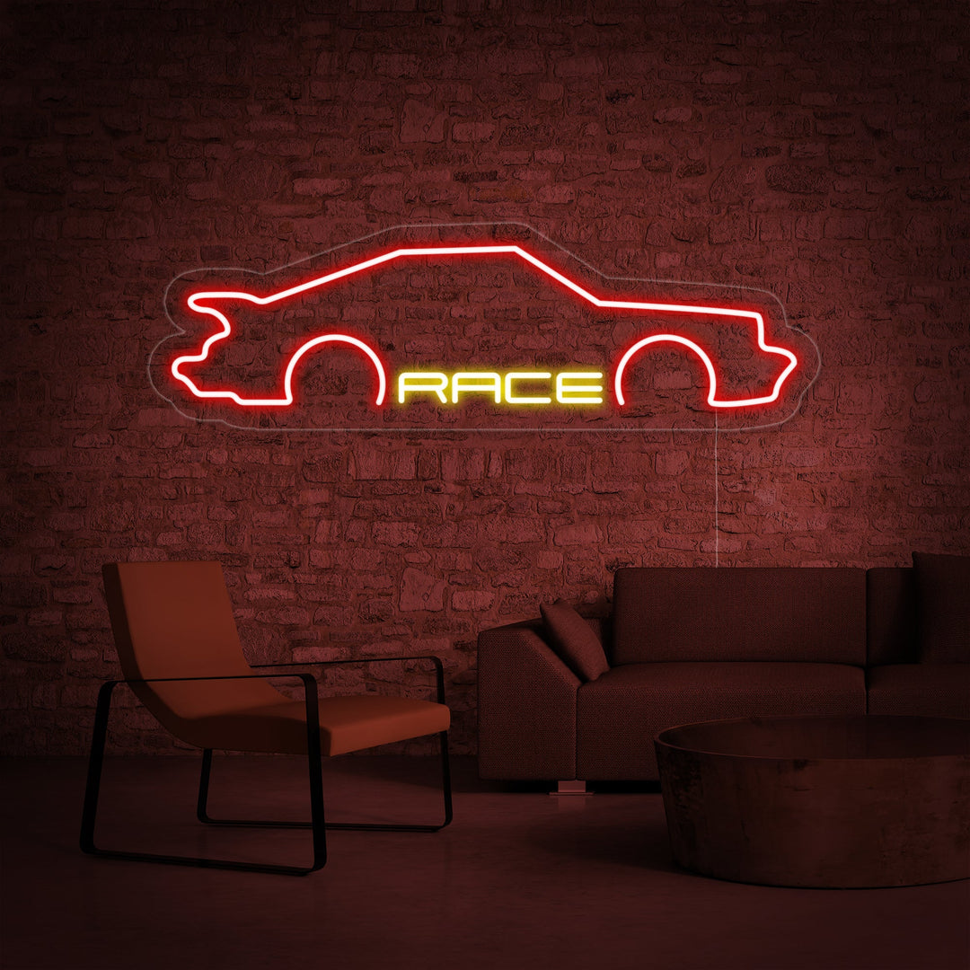 "Auto, Race" Insegna al neon