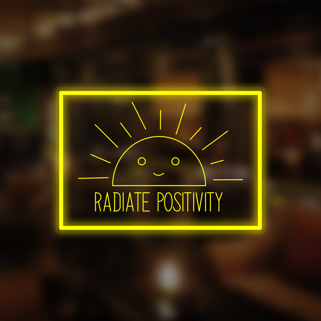 "Radiate Positivity" Insegna al neon In Miniatura