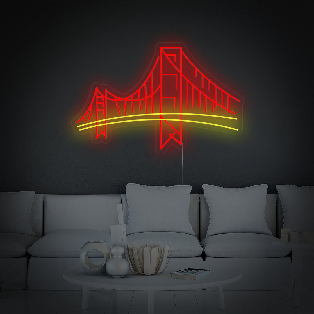 "Ponte Di San Francisco Golden Gate" Insegna al neon