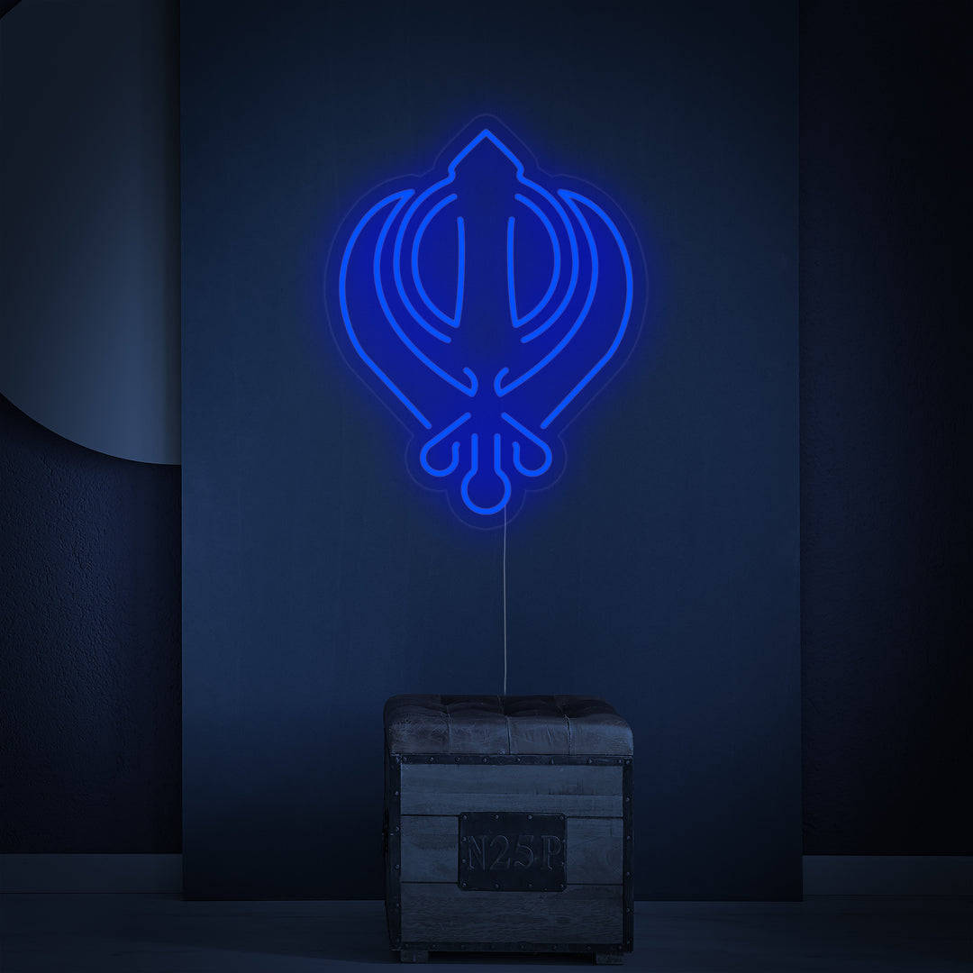 "Simbolo Khanda Del Sikhismo" Insegna al neon