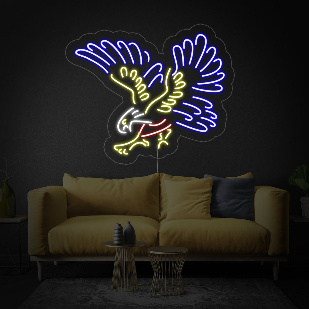"Aquila, Falco Argentato" Insegna al neon