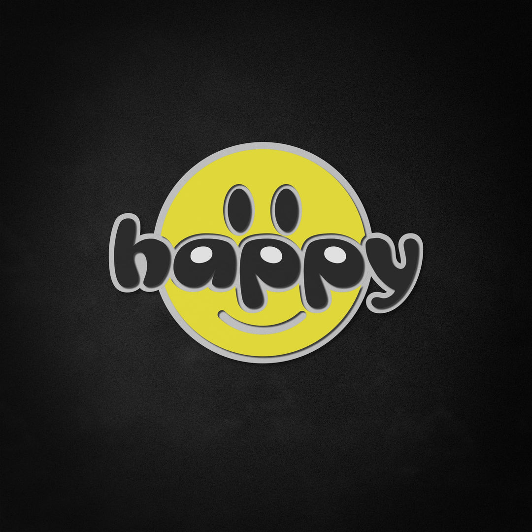 "Sorridi, lettere Happy" Neon Like