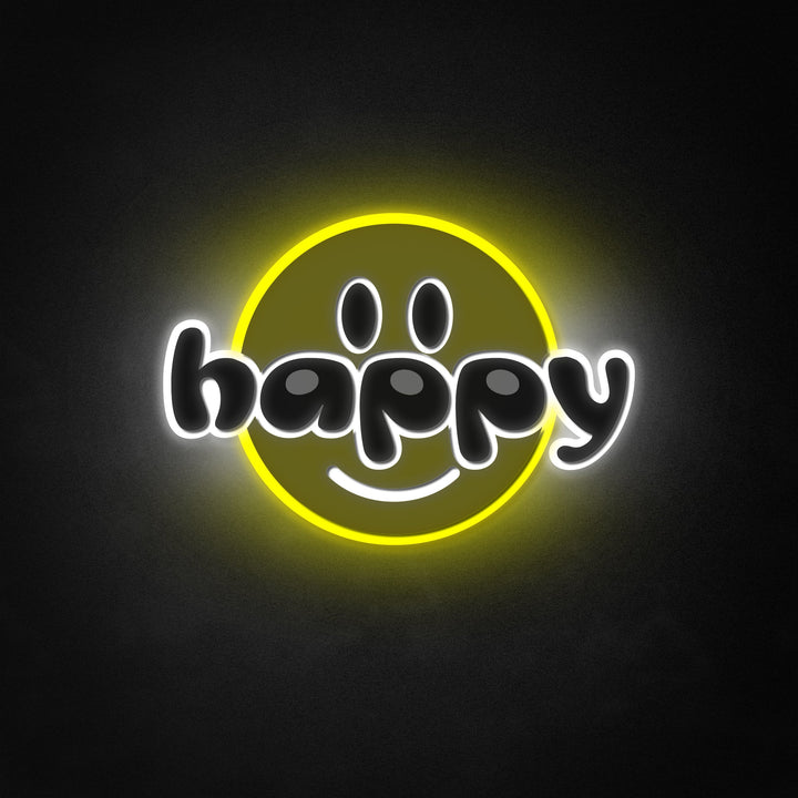 "Sorridi, lettere Happy" Neon Like