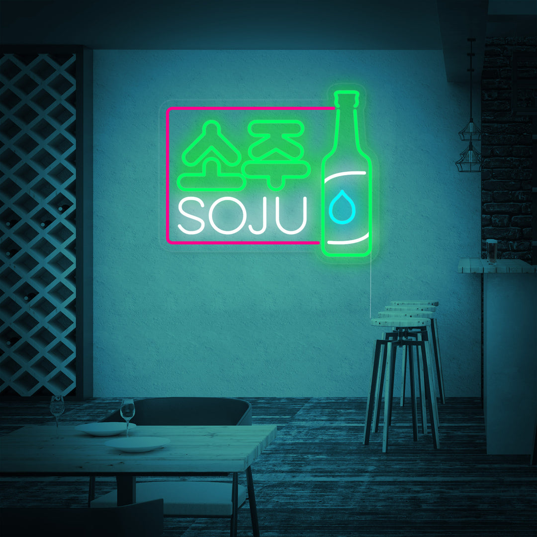 "Bevanda Coreana Soju" Insegna al neon
