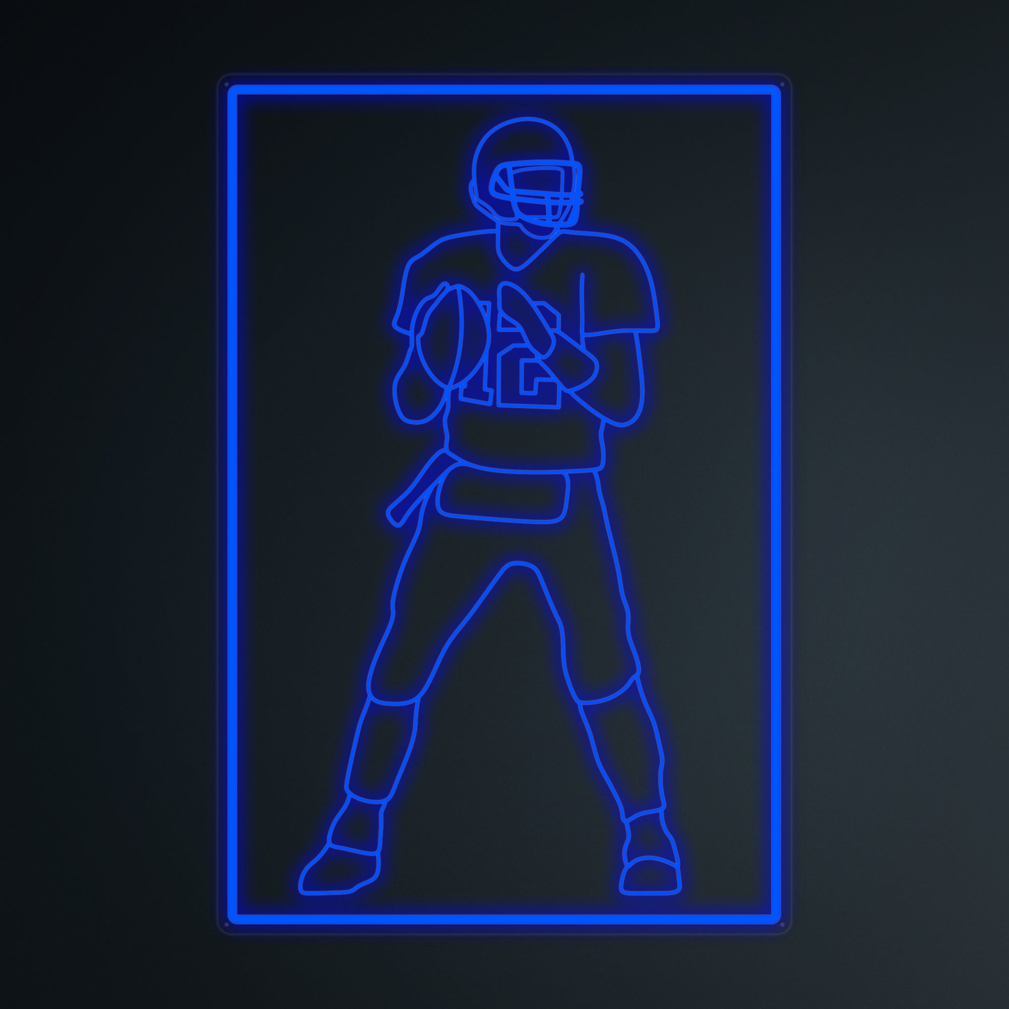 "Sports American Football Player 12" Mini insegna al neon