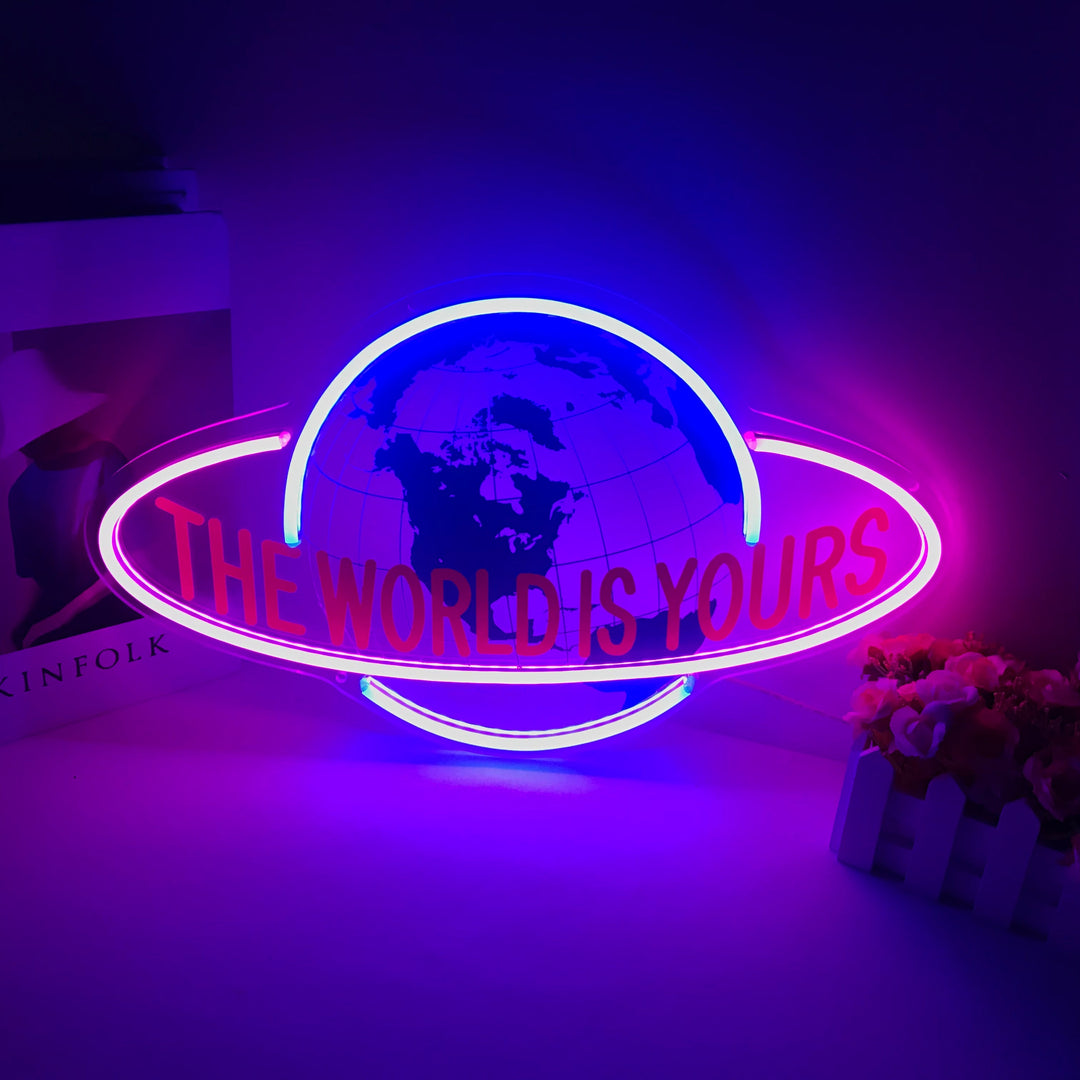 "The World Is Yours" Mini Insegna al neon