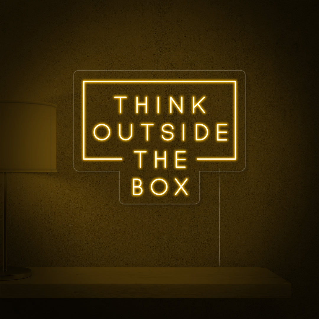 "Think Outside The Box" Insegna al neon