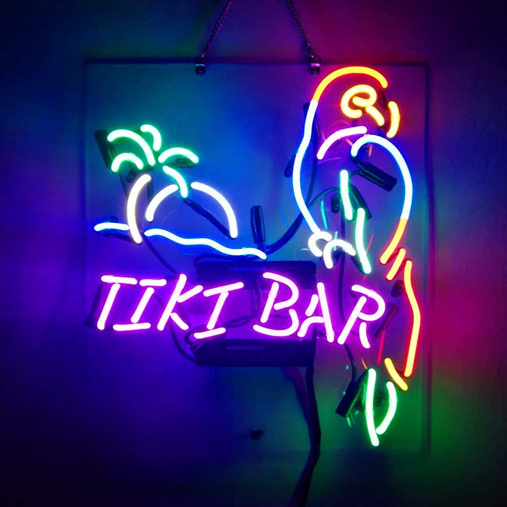 "TIKI Bar, Pappagallo" Insegna al neon