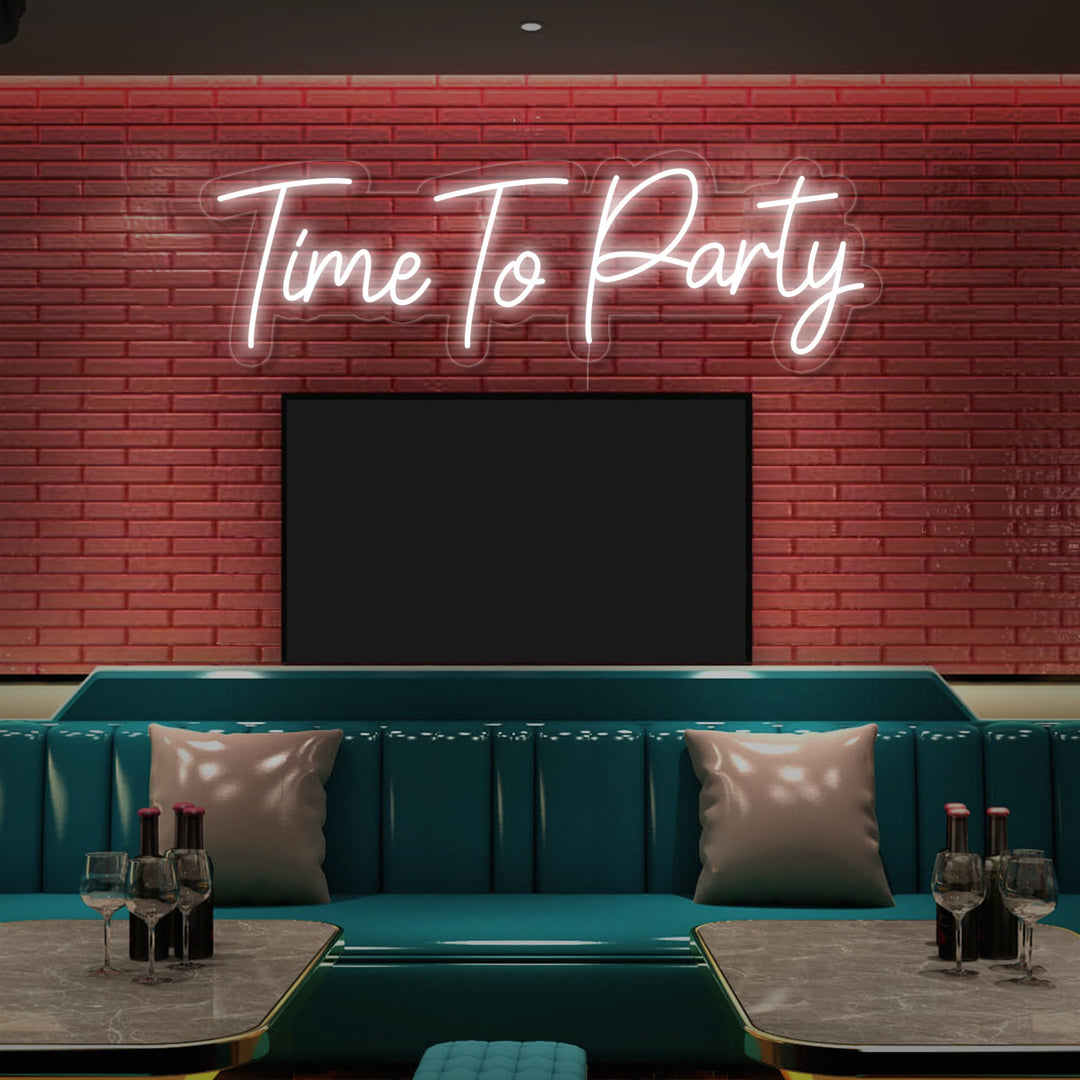 "Time To Party" Insegna al neon