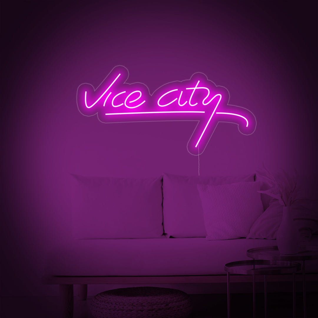 "Vice City, Arredamento Sala Giochi" Insegna al neon