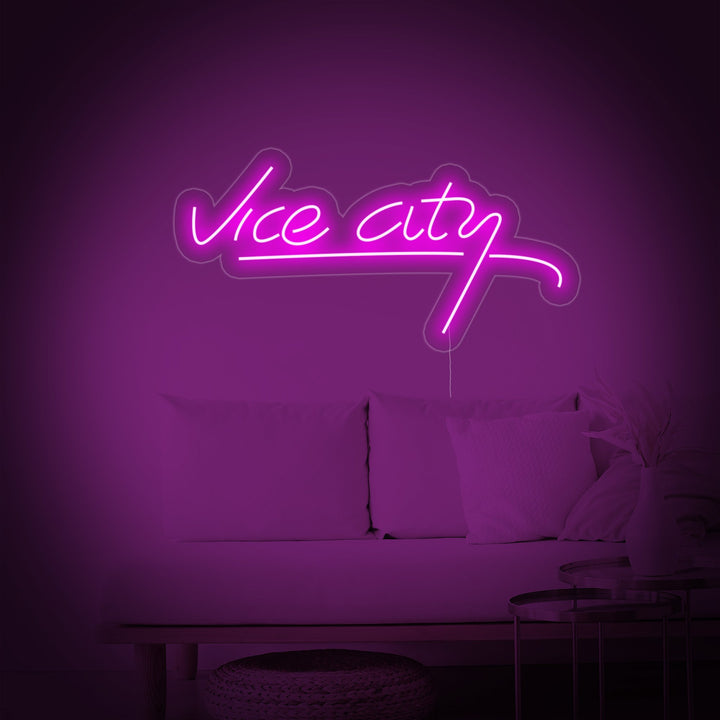 "Vice City, Arredamento Sala Giochi" Insegna al neon