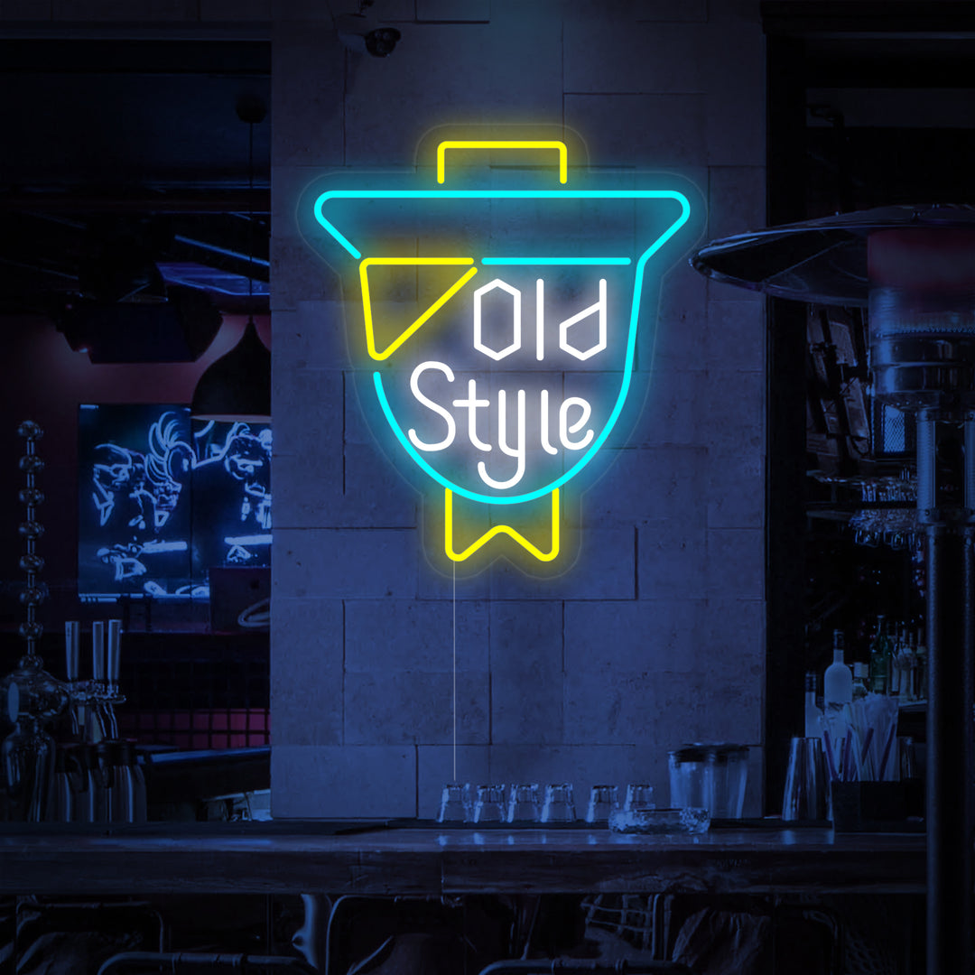 "Bar Old Style Vintage" Insegna al neon