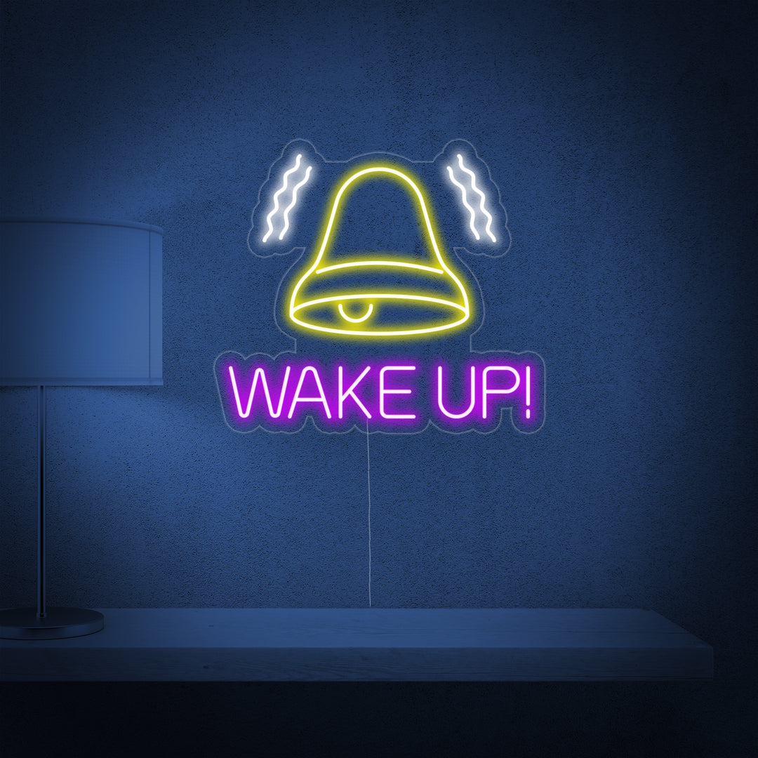 "wake up, suoneria della sveglia" Insegna al neon