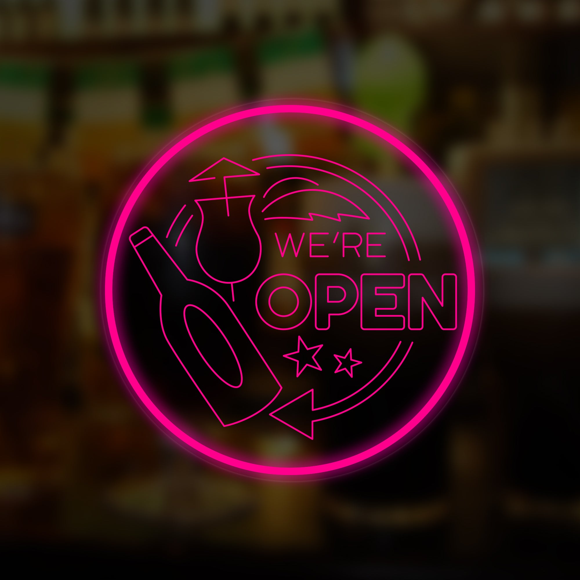 "We are Open Pub" Mini insegna al neon, Insegna al neon della barra