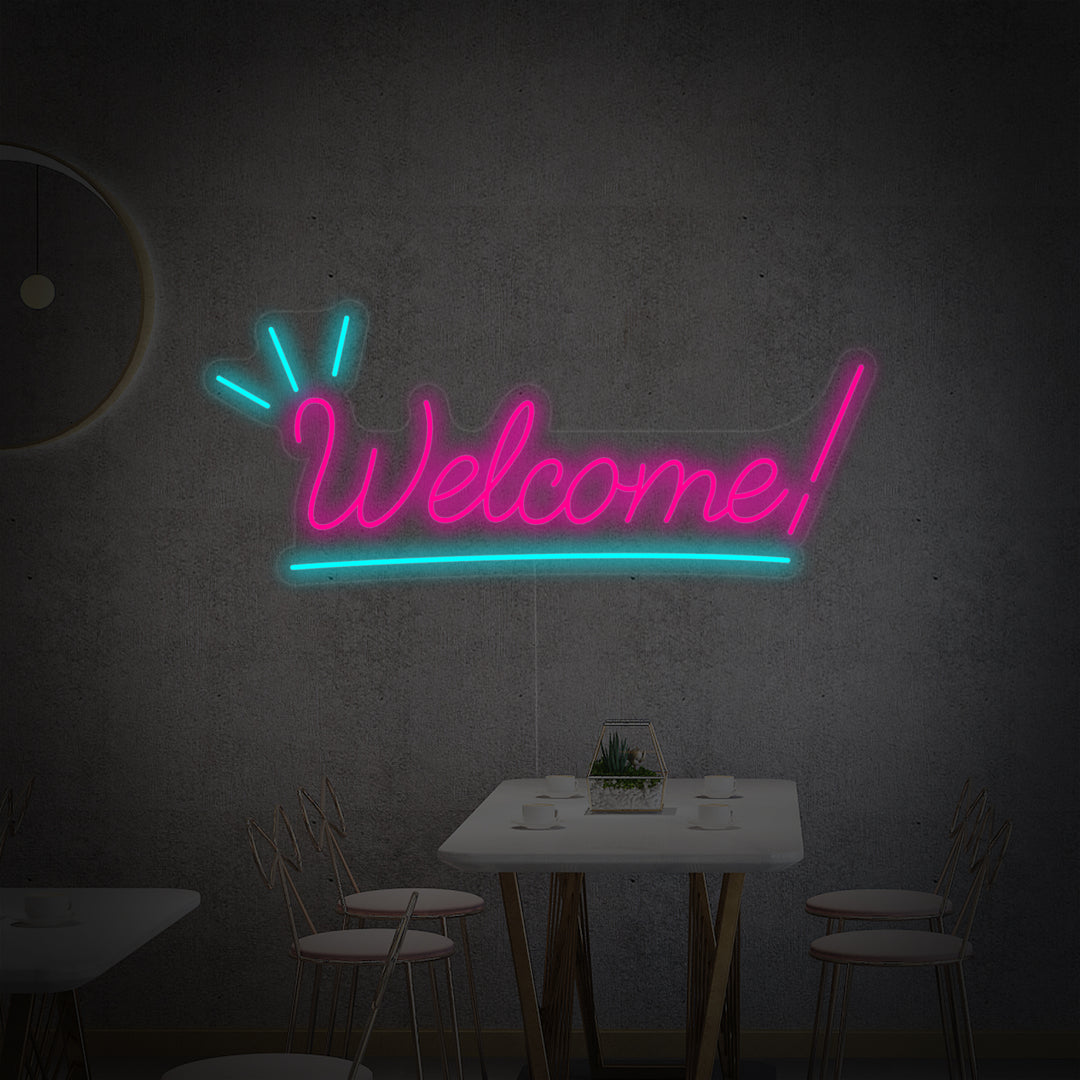 "Welcome" Insegna al neon
