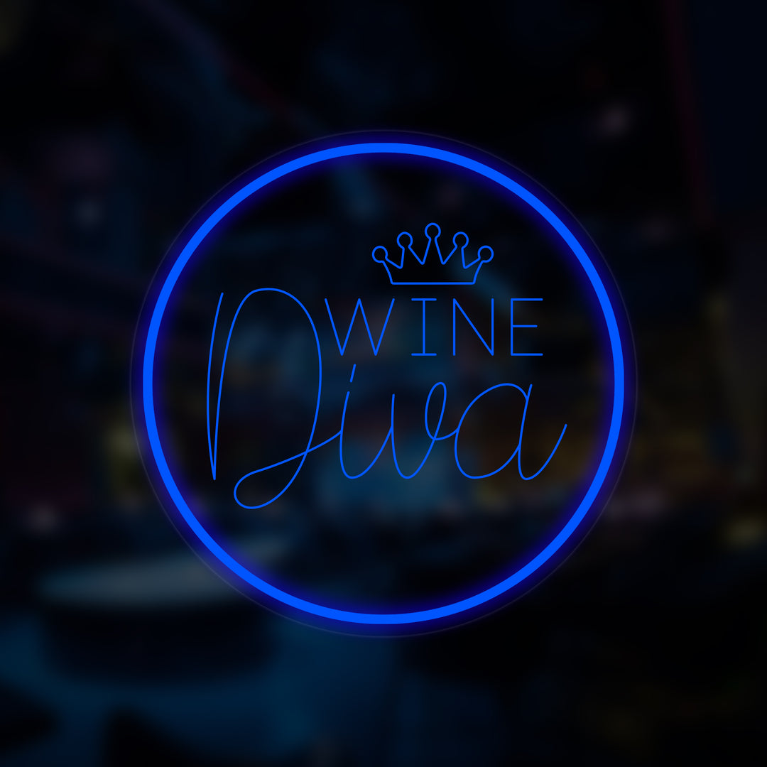 "Wine Diva" Insegna al neon In Miniatura