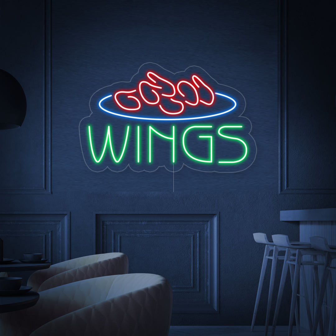 "Wings, Cibo" Insegna al neon