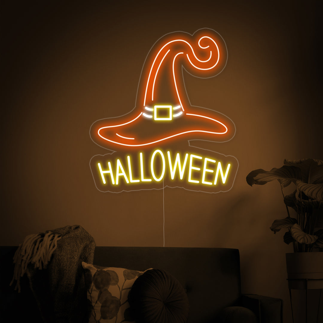 "Cappello Da Strega, Halloween" Insegna al neon