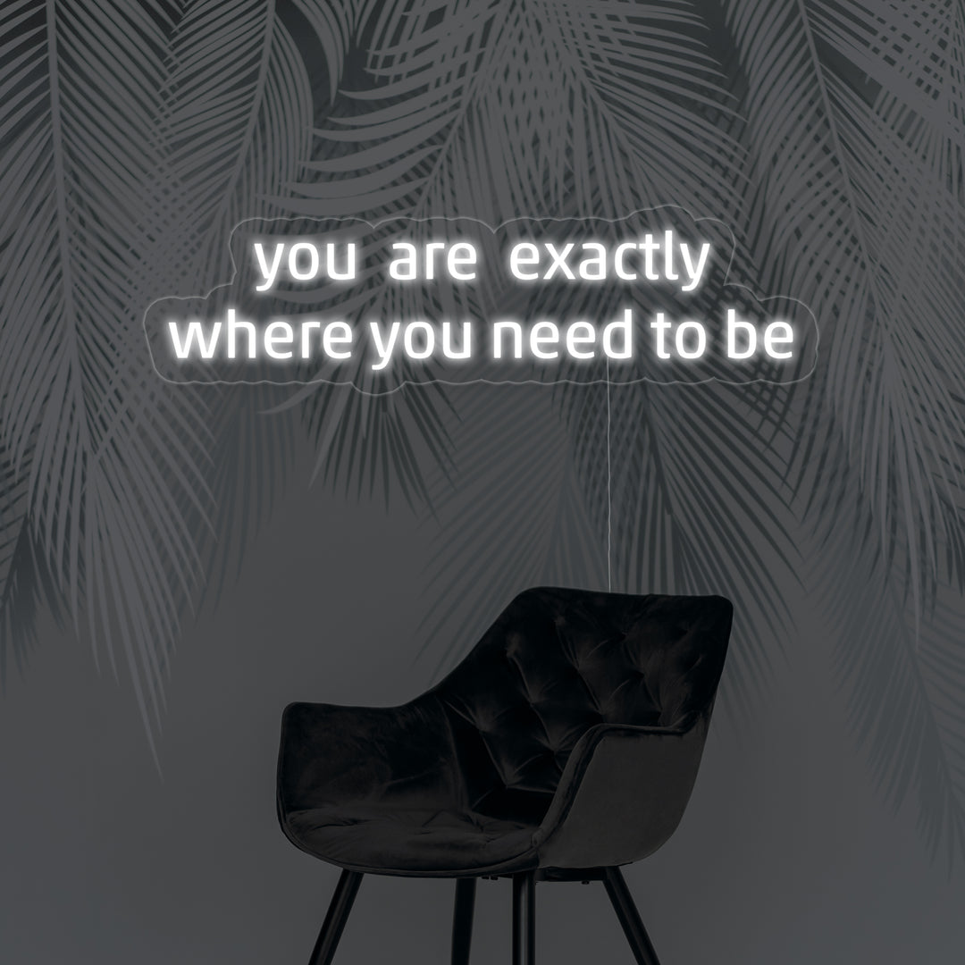 "You Are Exactly Where You Need To Be" Insegna al neon