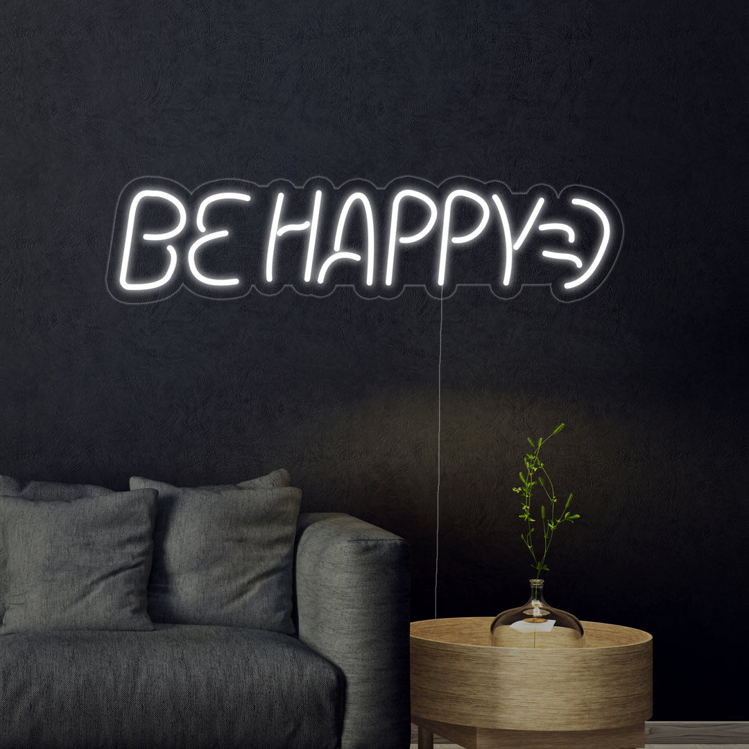 "Be Happy" Insegna al neon
