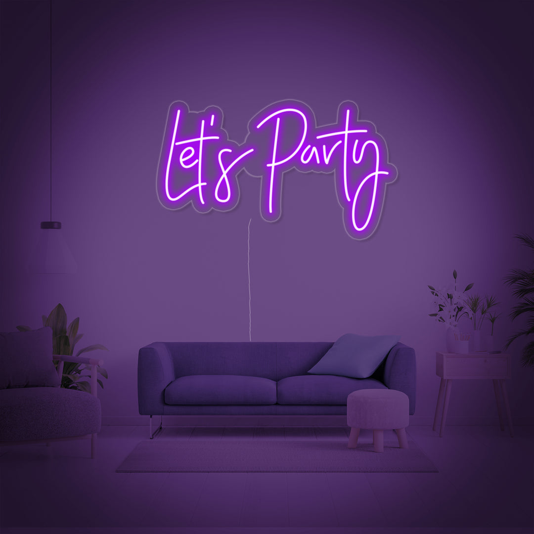 "Lets Party" Insegna al neon