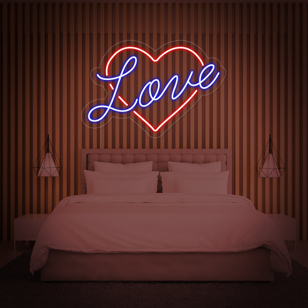 "Love, Cuore" Insegna al neon