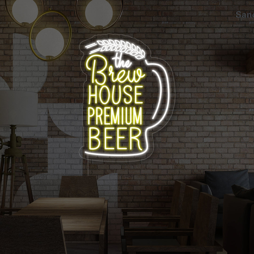 "the Brew House Premium Beer" Insegna al neon